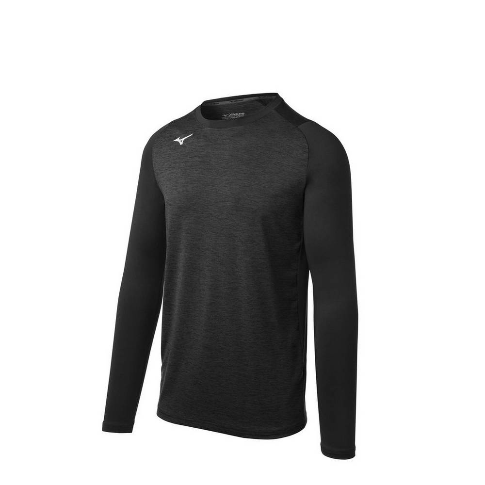 Base Layer Mizuno Alpha Stretch Sleeve Hombre Negras Ofertas JXKT-56984